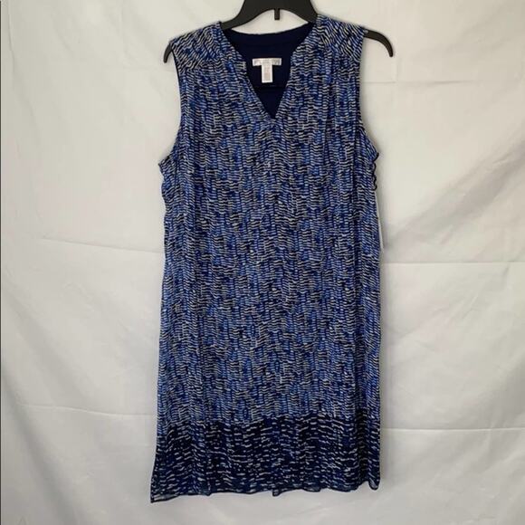 London Times Dresses & Skirts - London Times Petite Blue & White Sleeveless Dress